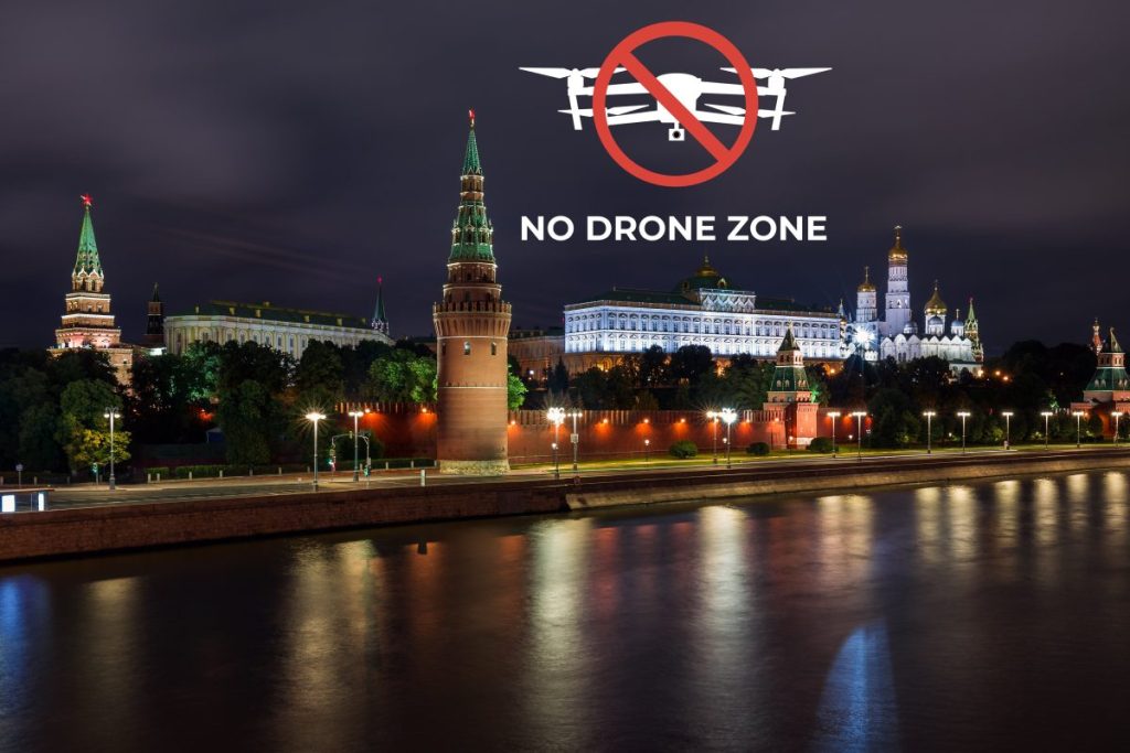 Drone shot of Moscow City.